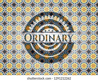 Ordinary arabic badge background. Arabesque decoration.