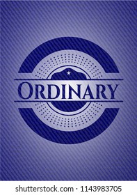 Ordinary badge with denim background