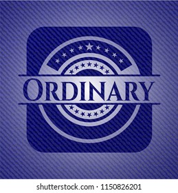 Ordinary badge with denim texture