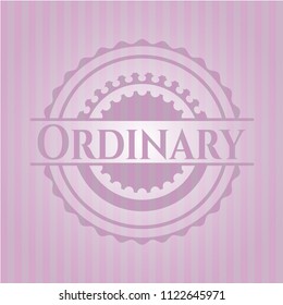 Ordinary badge with pink background