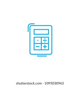 Ordinary calculator linear icon concept. Ordinary calculator line vector sign, symbol, illustration.