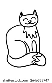 An ordinary cat drawn in doodle style.