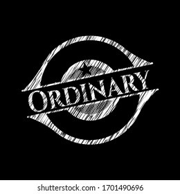 Ordinary chalk emblem written on a blackboard. Vector Illustration. Detailed.