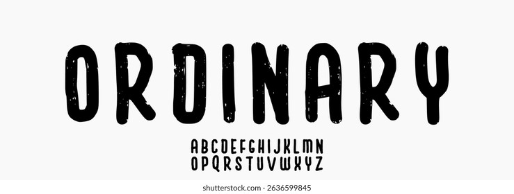 ORDINARY. Condensed Rough Vector Font. Uppercase Alphabet