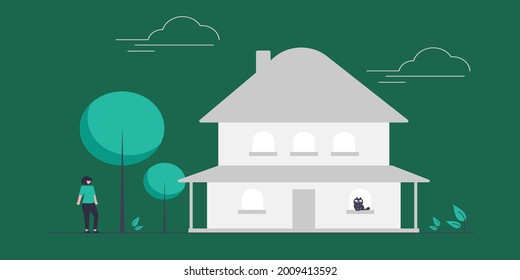 Ordinary day concept illustration
This illustration uses a flat line style. Each element in the design is an individual vector layer
