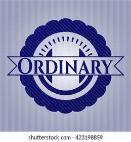 Ordinary emblem with jean texture