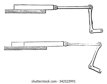 Ordinary frame Perrotine, vintage engraved illustration. Industrial encyclopedia E.-O. Lami - 1875. 