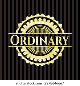 Ordinary gold emblem. Vector Illustration. Detailed. 