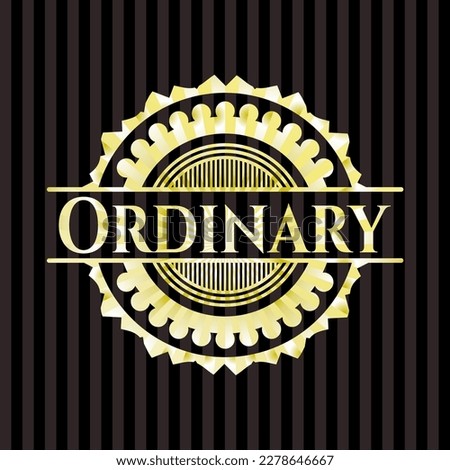 Ordinary gold emblem. Vector Illustration. Detailed. 