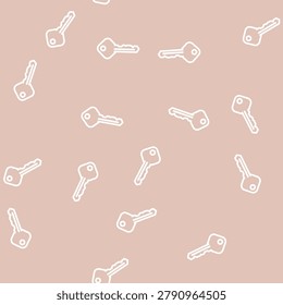 ordinary house key line seamless pattern ordinary house key thin line illustration