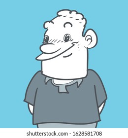 ordinary man cartoon vector illustration. figure and background are in separate layers.
