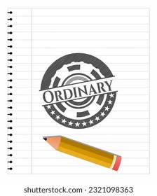 Ordentlicher Bleistift-Effekt. Vektorgrafik. Detaillierte Angaben. 