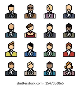 ordinary people icon set. 48 x 48 pixels perfect. 
 (Recommendations - Full Size 242 x 242 / Stroke 2px)