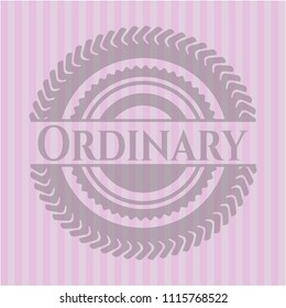 Ordinary pink emblem. Vintage.