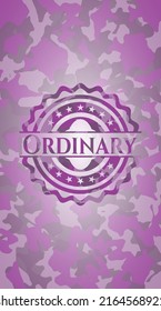 Ordinary pink on camo pattern. Vector Illustration. Detailed. 