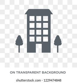 Ordinary residence icon. Trendy flat vector Ordinary residence icon on transparent background from business   collection. 