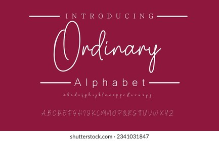 Ordinary Signature Font Calligraphy Logotype Script Font Type Font lettering handwritten