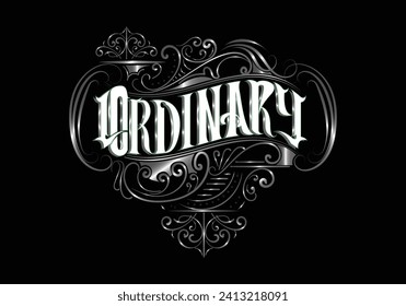 ORDINARY word lettering custom style design