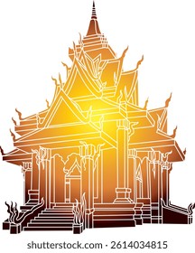 The Ordination Hall at thailand graphic design 