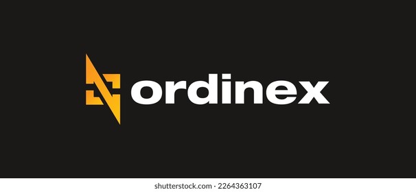 Ordinex cryptocurrency ORD Token, Cryptocurrency logo on isolated background with text.