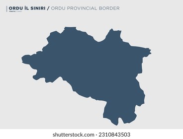 Ordu province, province map of Turkey.