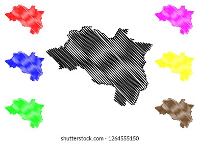 Ordu (Provinces of the Republic of Turkey) map vector illustration, scribble sketch Ordu ili map