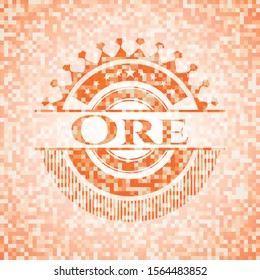 Ore abstract orange mosaic emblem