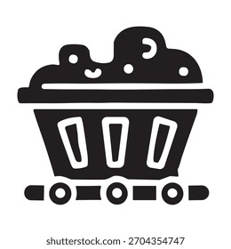 Icono de la cesta de mineral o logotipo aislado símbolo de la Ilustración vectorial - iconos de vector de estilo negro de alta calidad