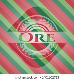 Ore christmas badge. Vector Illustration. Detailed.