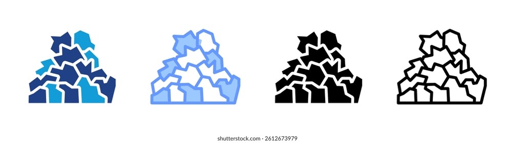 Ore icon set multiple style collection