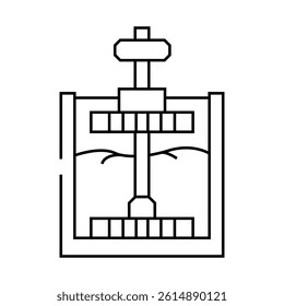 ore processing mining line icon vector. ore processing mining sign. isolated contour symbol black illustration