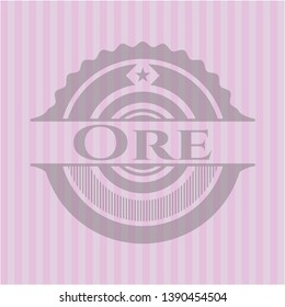 Ore retro pink emblem. Vector Illustration. Detailed.