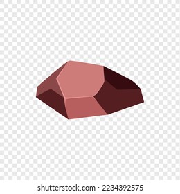 Ore rock boulder. Natural shape stone. vector illustration
