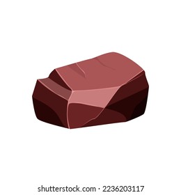 Ore rock boulder. Natural shape stone. vector illustration.