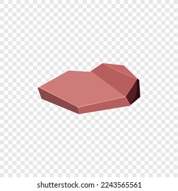 Ore rock boulder. Natural shape stone. vector illustration