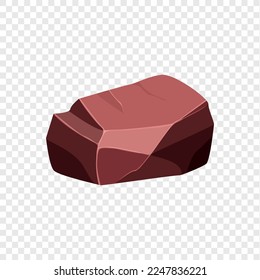Ore rock boulder. Natural shape stone. vector illustration