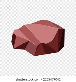 Ore rock boulder. Natural shape stone. vector illustration.