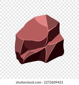 Ore rock boulder. Natural shape stone. vector illustration.