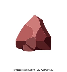 Ore rock boulder. Natural shape stone. vector illustration