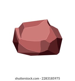 Ore rock boulder. Natural shape stone. vector illustration