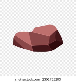 Ore rock boulder. Natural shape stone. vector illustration.