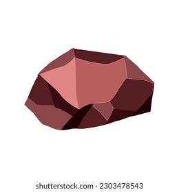 Ore rock boulder. Natural shape stone. vector illustration.