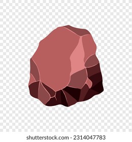 Ore rock boulder. Natural shape stone. vector illustration.