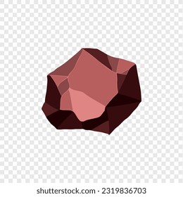 Ore rock boulder. Natural shape stone. vector illustration.