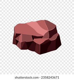 Ore rock boulder. Natural shape stone. vector illustration.