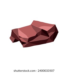 Ore rock boulder. Natural shape stone. vector illustration.