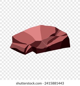 Ore rock boulder. Natural shape stone. vector illustration.