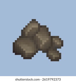 ore stone in pixel art style with isolated background