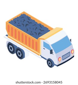Ore Truck Vector icon which can easily modify or edit

