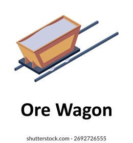 Ore Wagon Vector icon which can easily modify or edit
